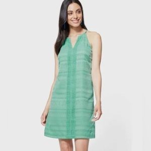 New New York & Company Size Large Crochet Trim Halter Shift Dress Mint Green